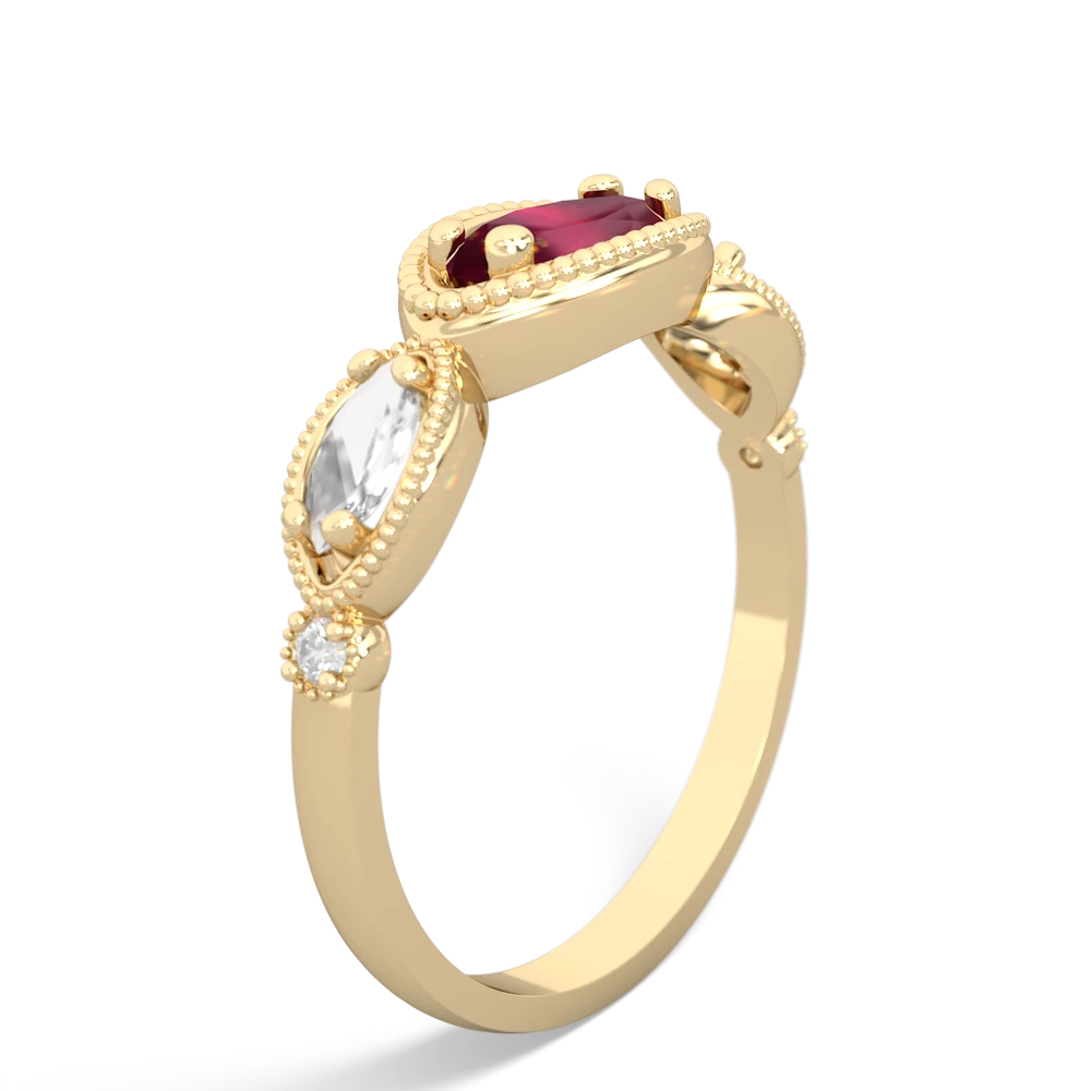 Ruby Milgrain Marquise 14K Yellow Gold ring R5700