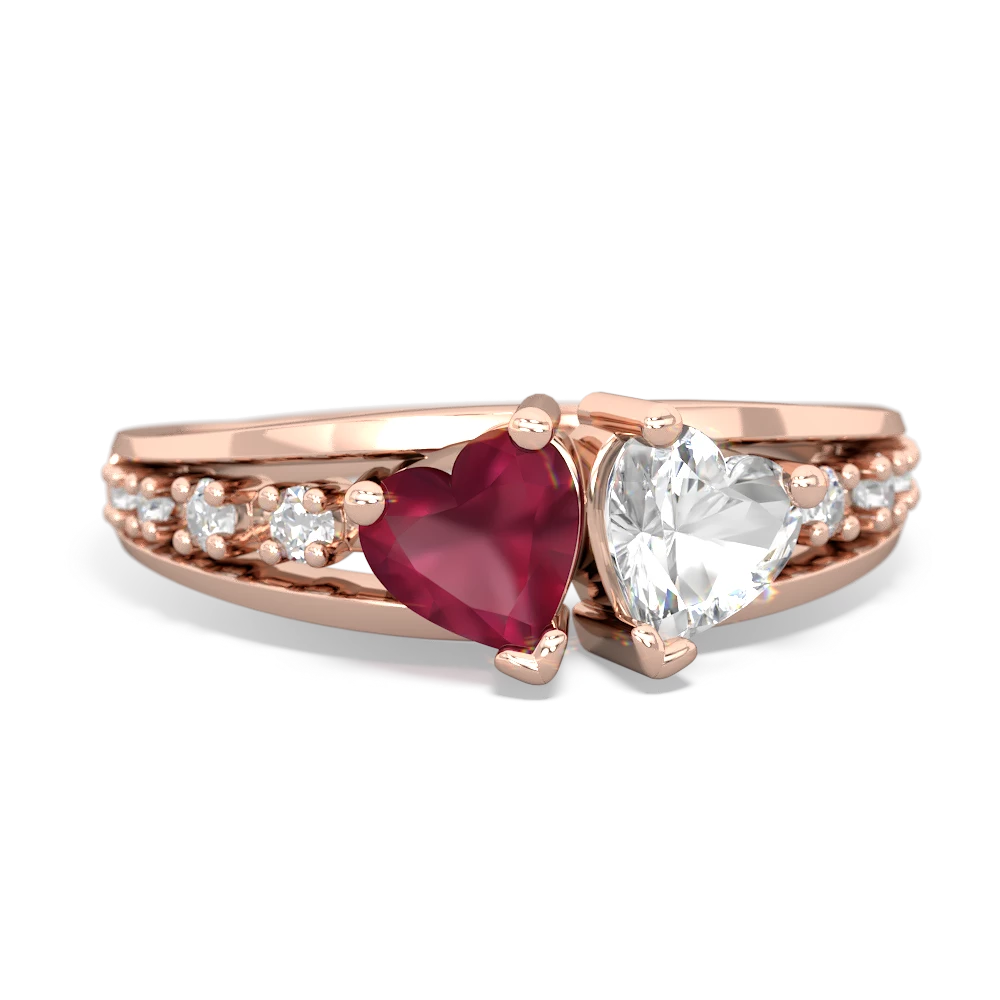 Ruby Heart To Heart 14K Rose Gold ring R3342