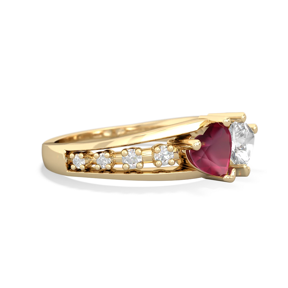 Ruby Heart To Heart 14K Yellow Gold ring R3342