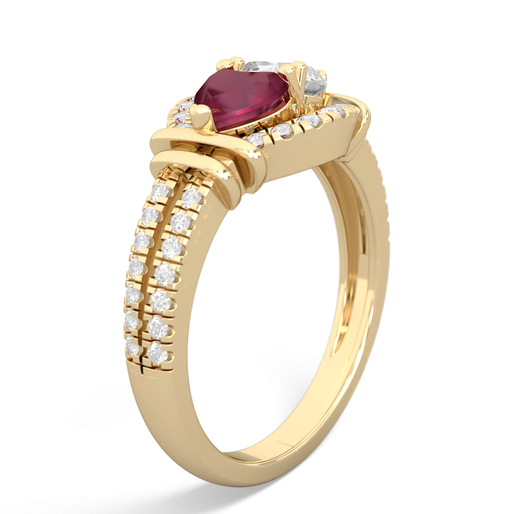 Ruby Art-Deco Keepsake 14K Yellow Gold ring R5630