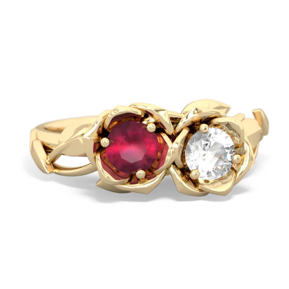 Ruby Rose Garden 14K Yellow Gold ring R5510