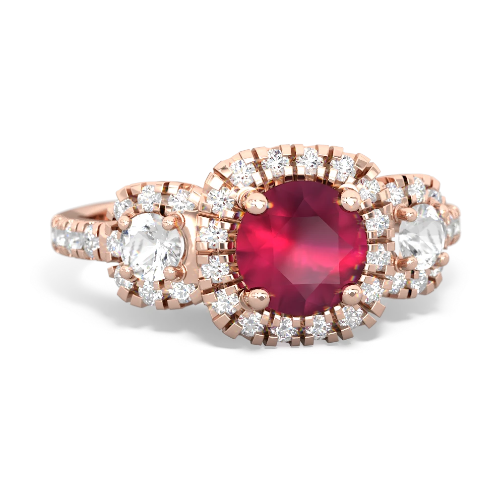 Ruby Regal Halo 14K Rose Gold ring R5350