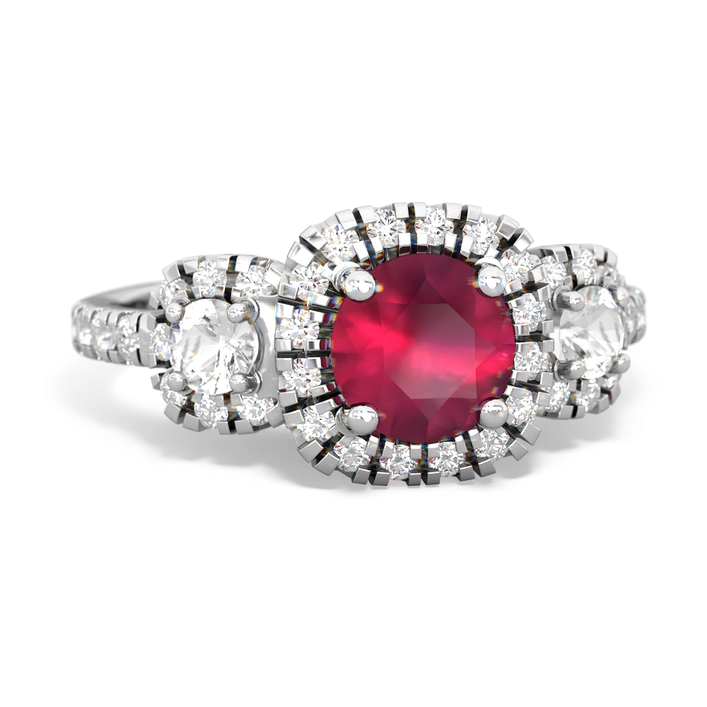 Ruby Regal Halo 14K White Gold ring R5350