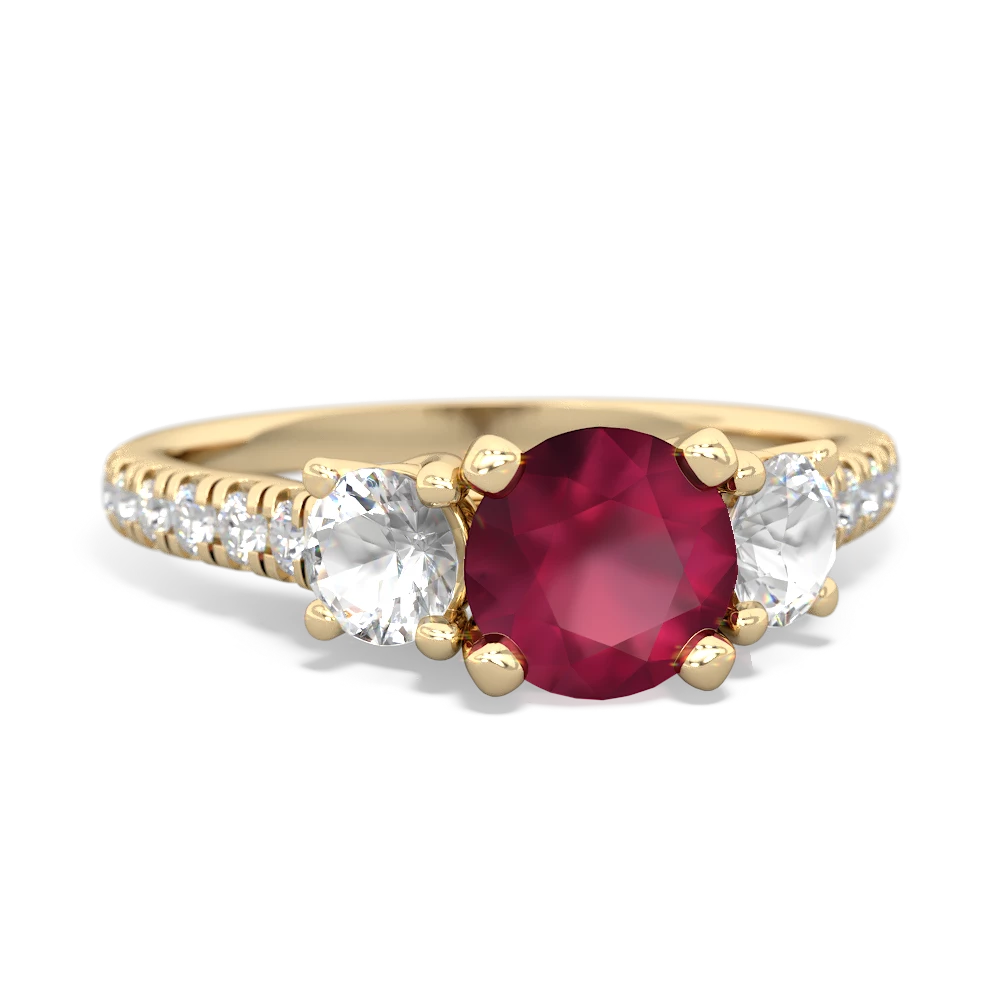 Ruby Pave Trellis 14K Yellow Gold ring R5500