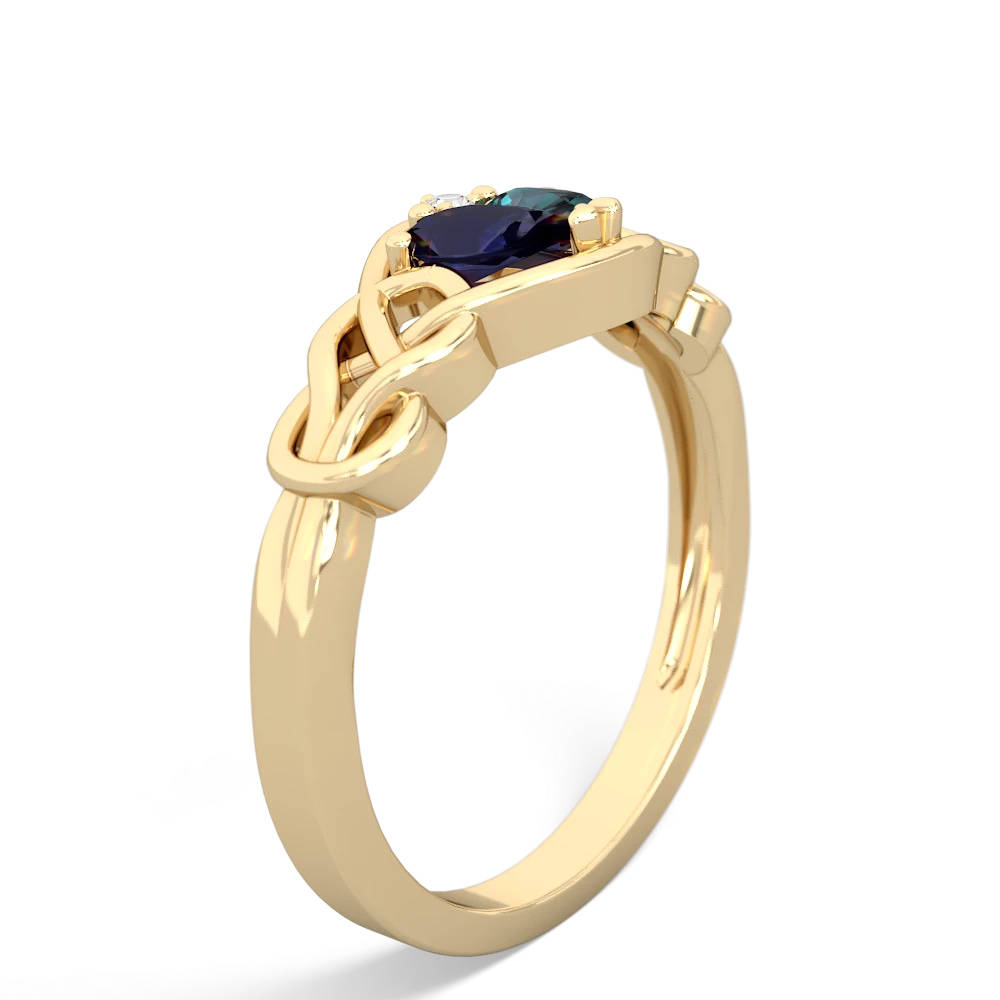 Sapphire Celtic Love Knot 14K Yellow Gold ring R5420