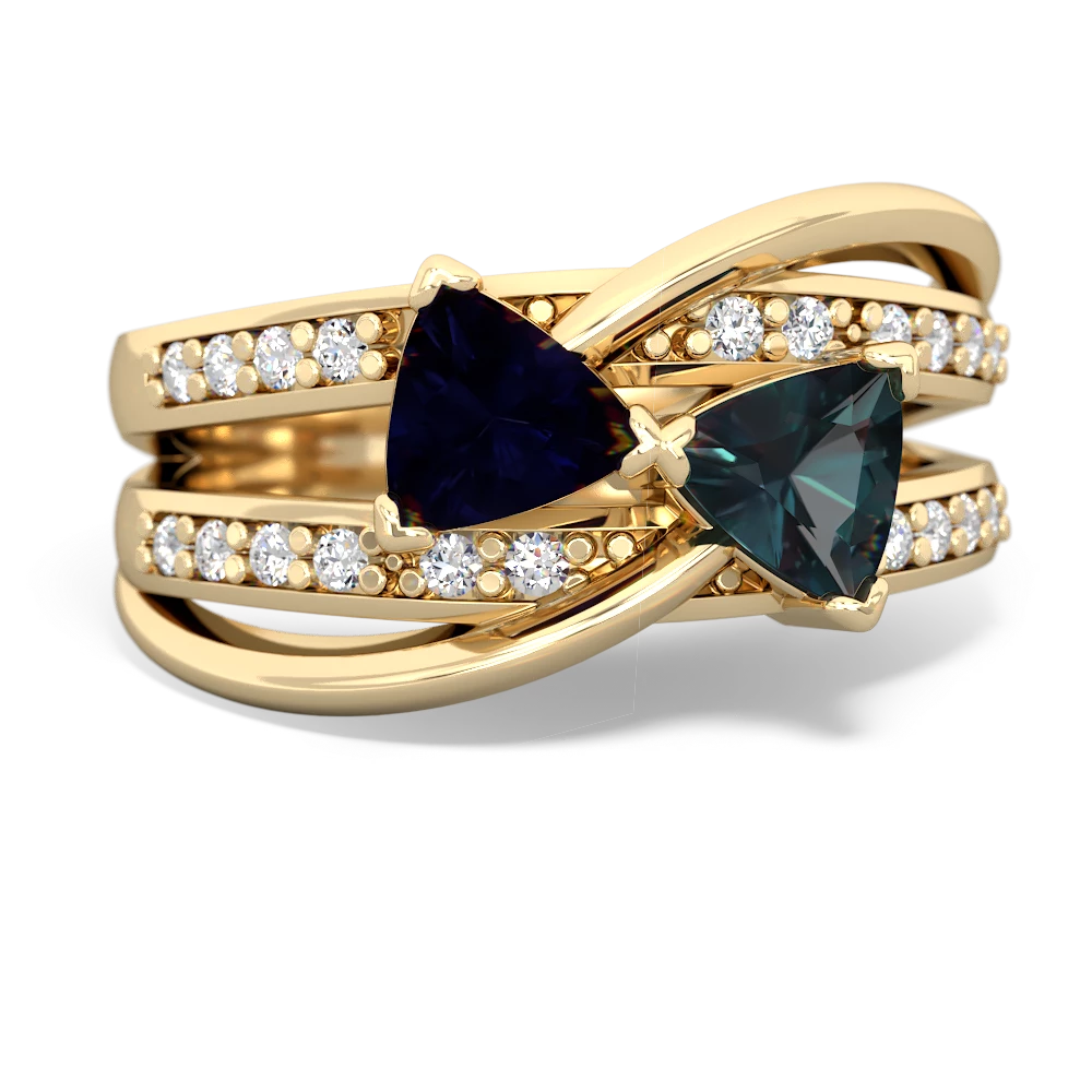 Sapphire Bowtie 14K Yellow Gold ring R2360