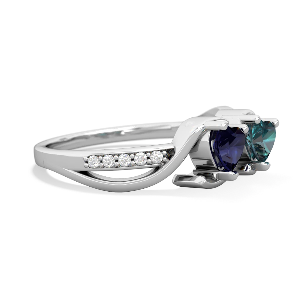 Sapphire Side By Side 14K White Gold ring R3090