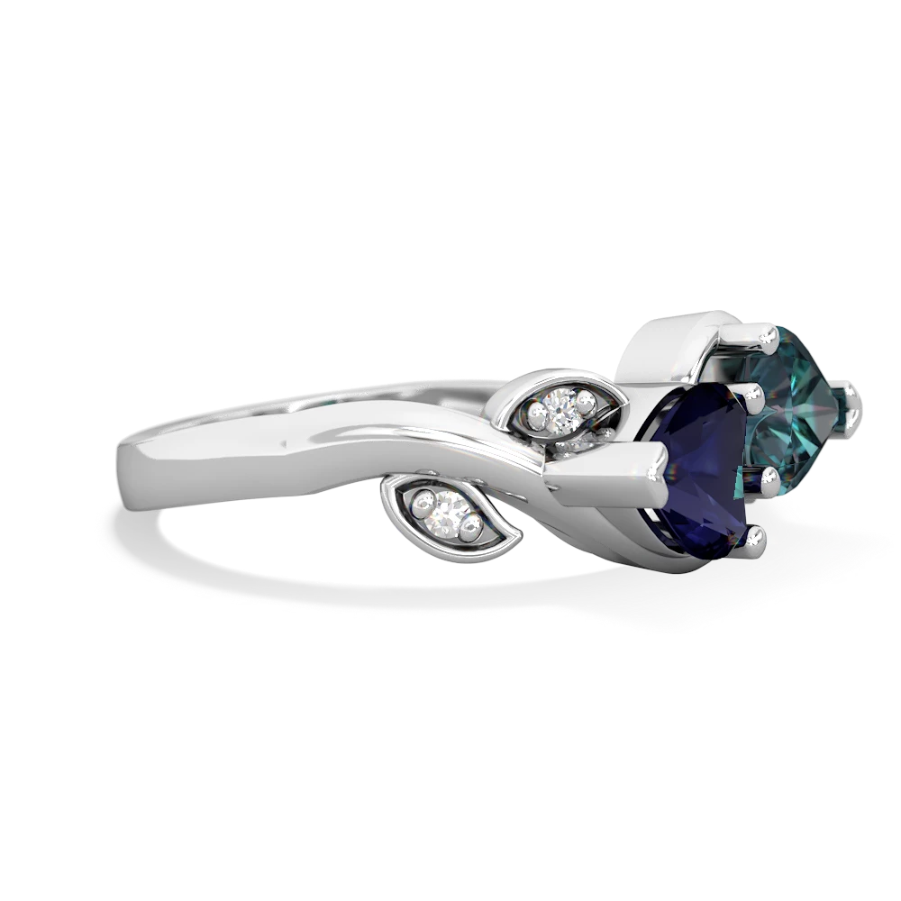 Sapphire Floral Elegance 14K White Gold ring R5790