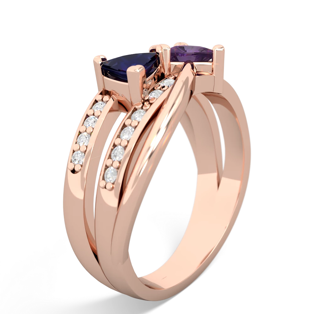 Sapphire Bowtie 14K Rose Gold ring R2360