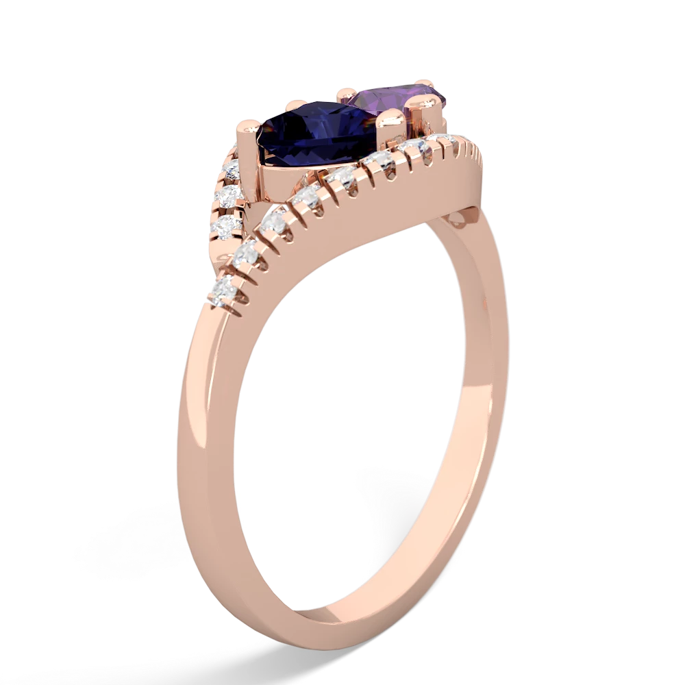 Sapphire Mother And Child 14K Rose Gold ring R3010