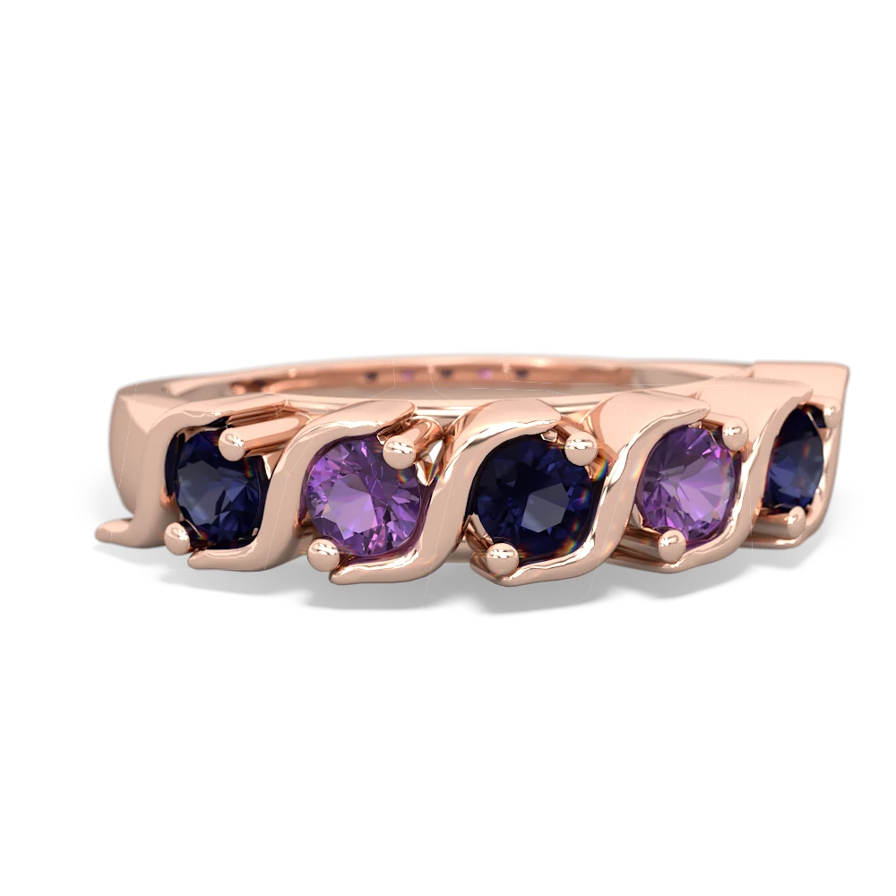 Sapphire Anniversary Band 14K Rose Gold ring R2089