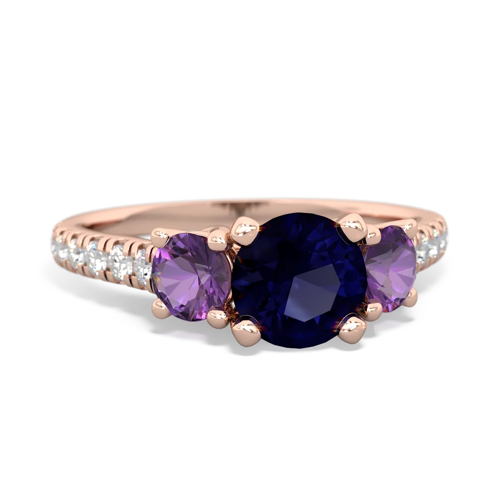 Sapphire Pave Trellis 14K Rose Gold ring R5500