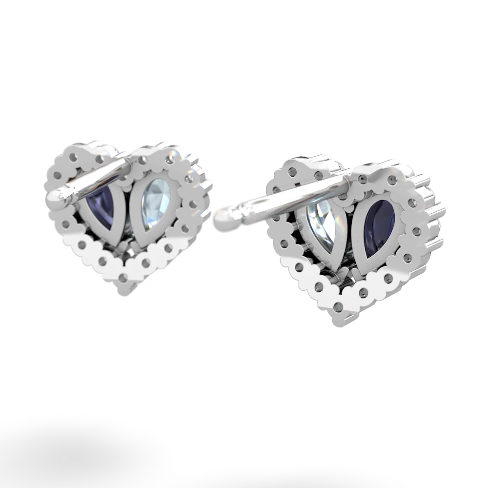 Sapphire Halo 14K White Gold earrings E7008