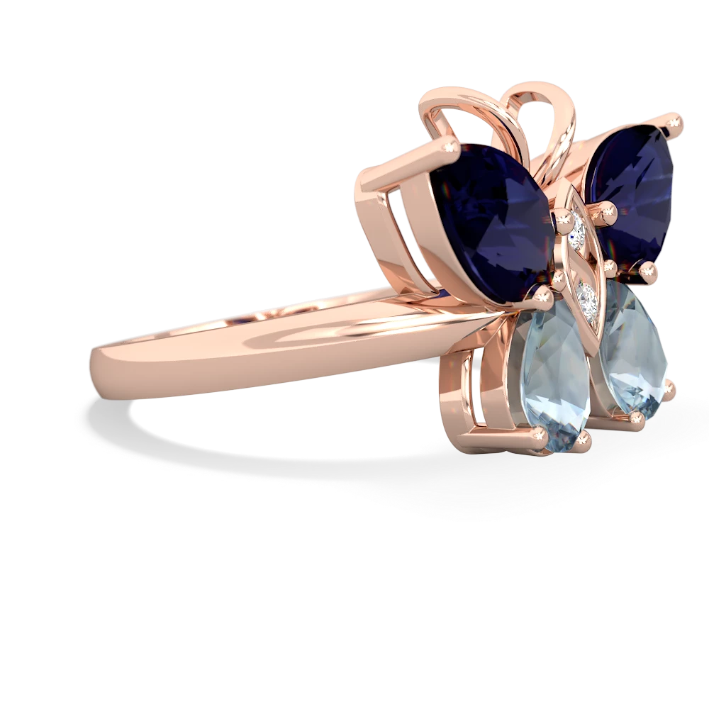 Sapphire Butterfly 14K Rose Gold ring R2215