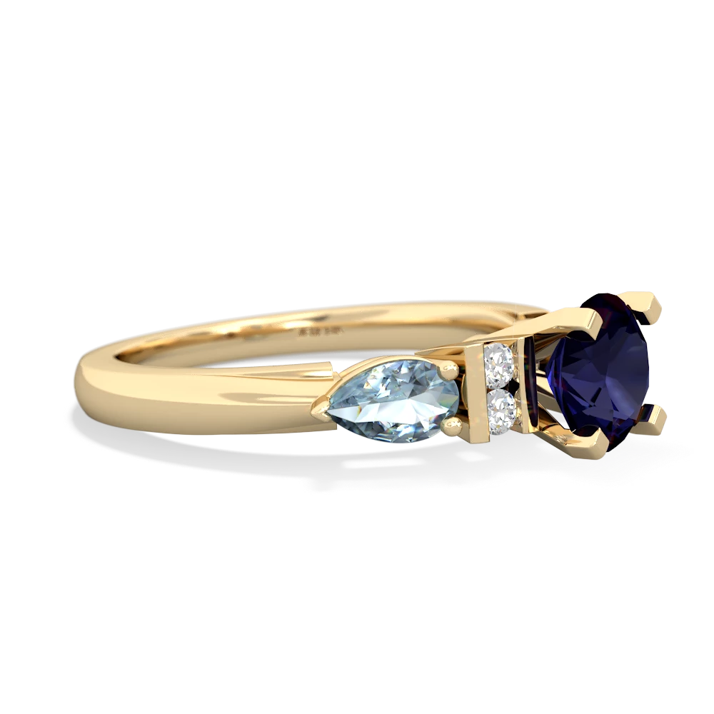 Sapphire 6Mm Round Eternal Embrace Engagement 14K Yellow Gold ring R2005