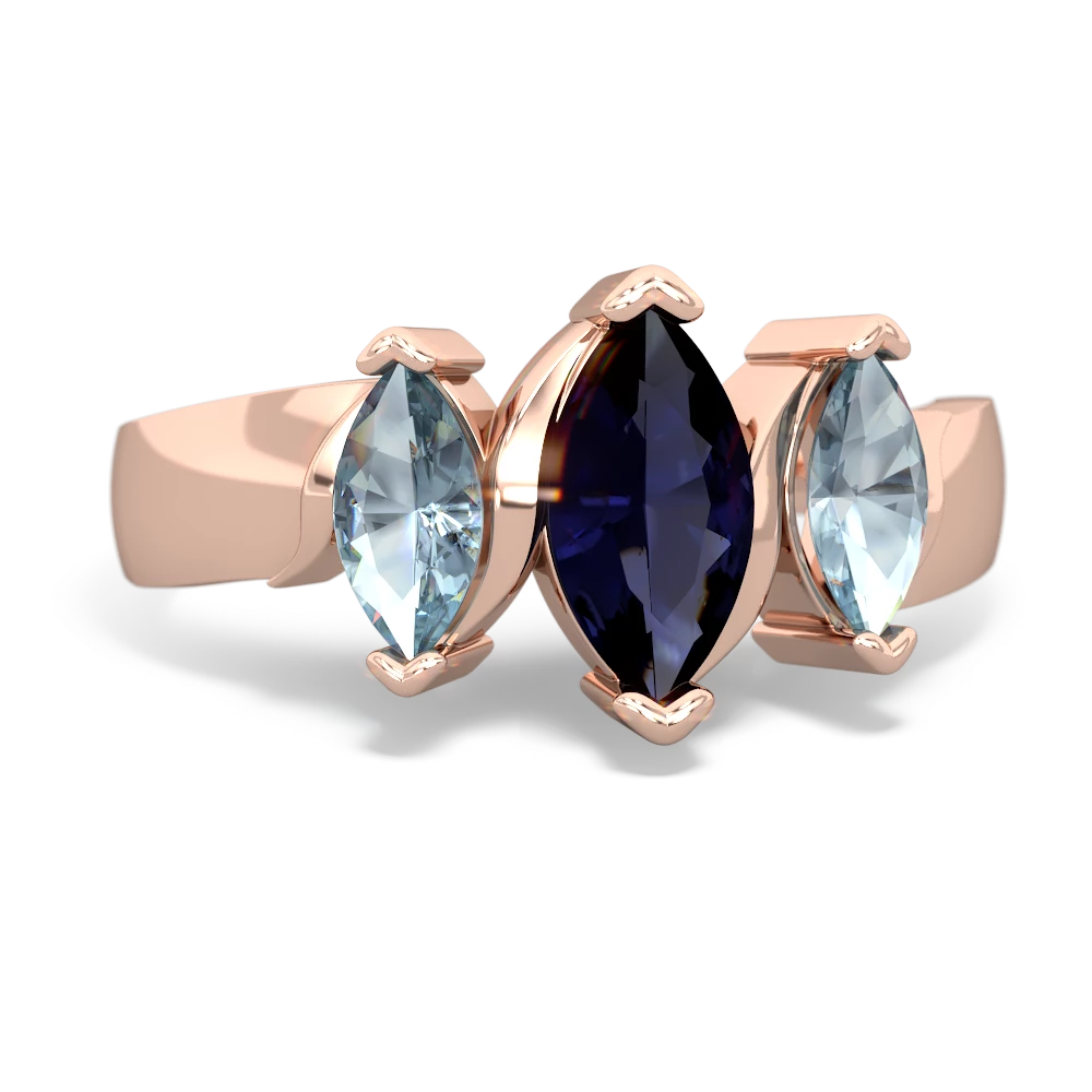 Sapphire Three Peeks 14K Rose Gold ring R2433