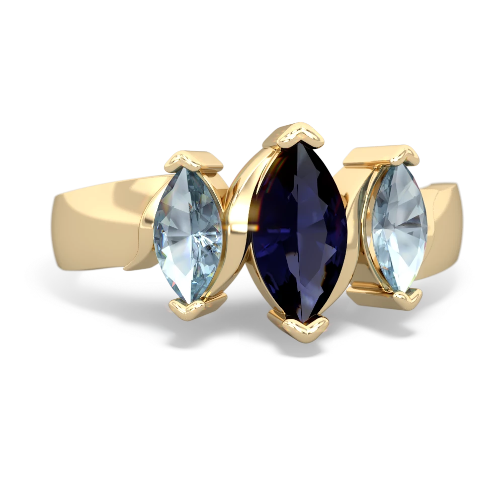 Sapphire Three Peeks 14K Yellow Gold ring R2433