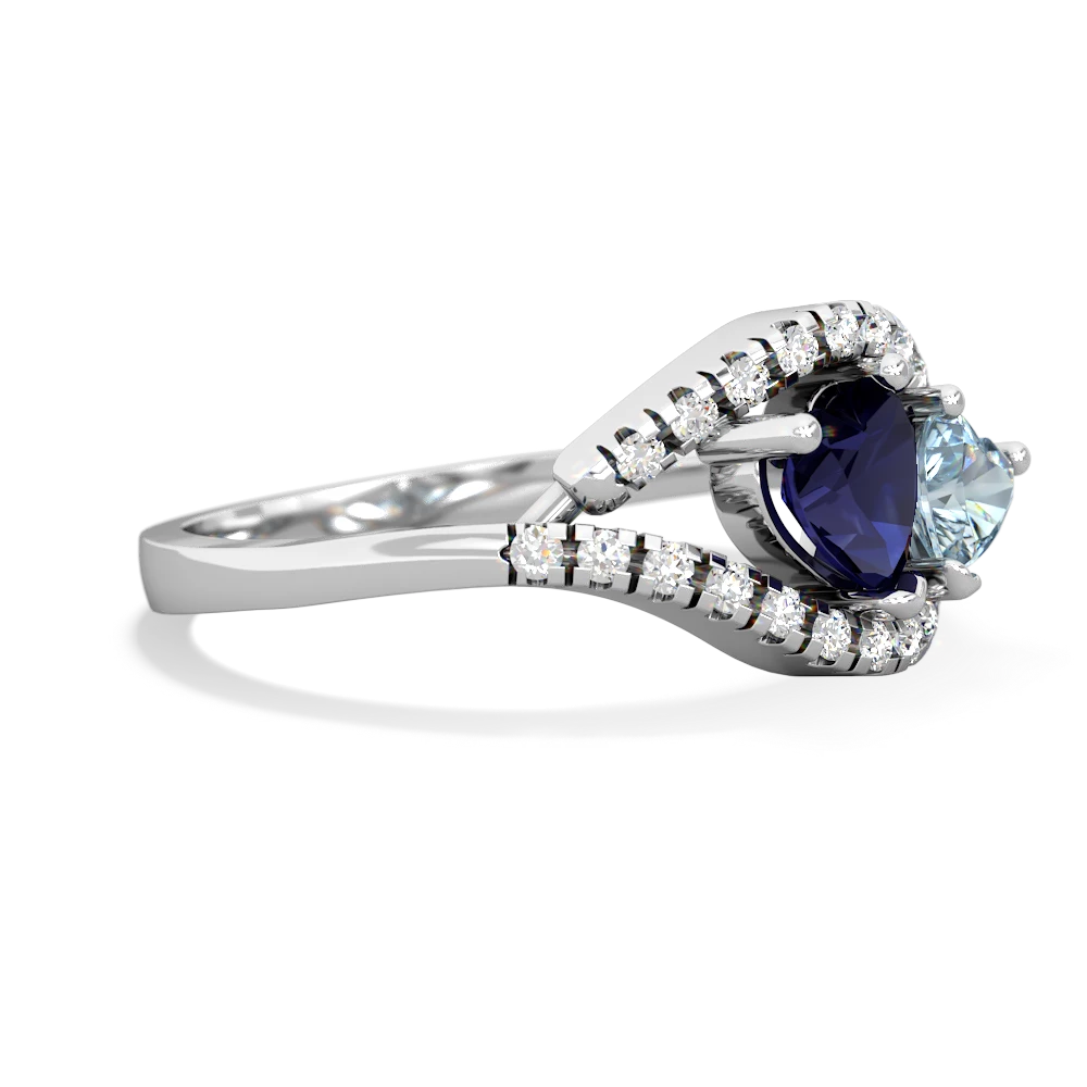 Sapphire Mother And Child 14K White Gold ring R3010