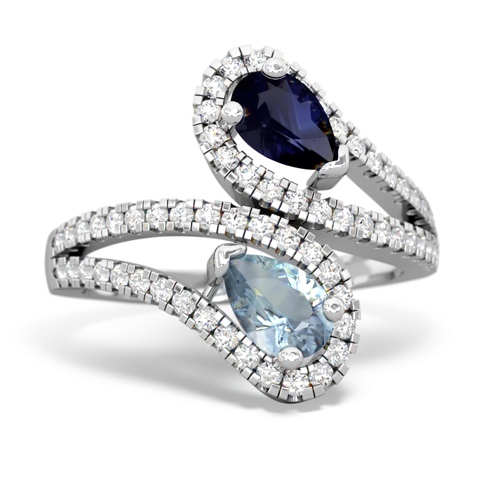 Sapphire Diamond Dazzler 14K White Gold ring R3000