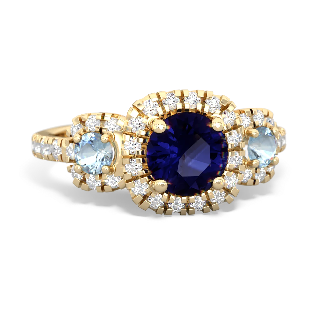 Sapphire Regal Halo 14K Yellow Gold ring R5350