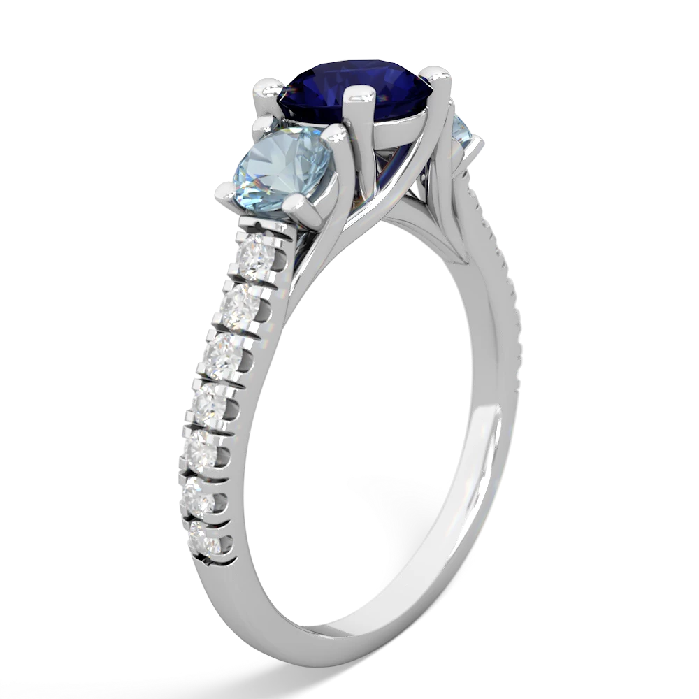 Sapphire Pave Trellis 14K White Gold ring R5500