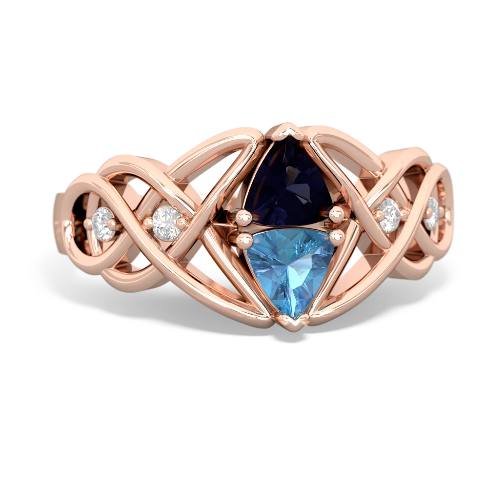 Sapphire Keepsake Celtic Knot 14K Rose Gold ring R5300