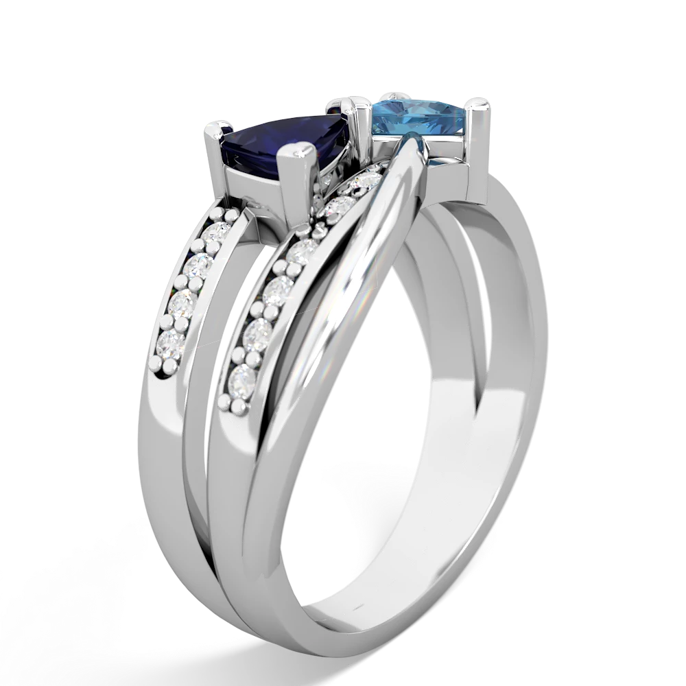 Sapphire Bowtie 14K White Gold ring R2360