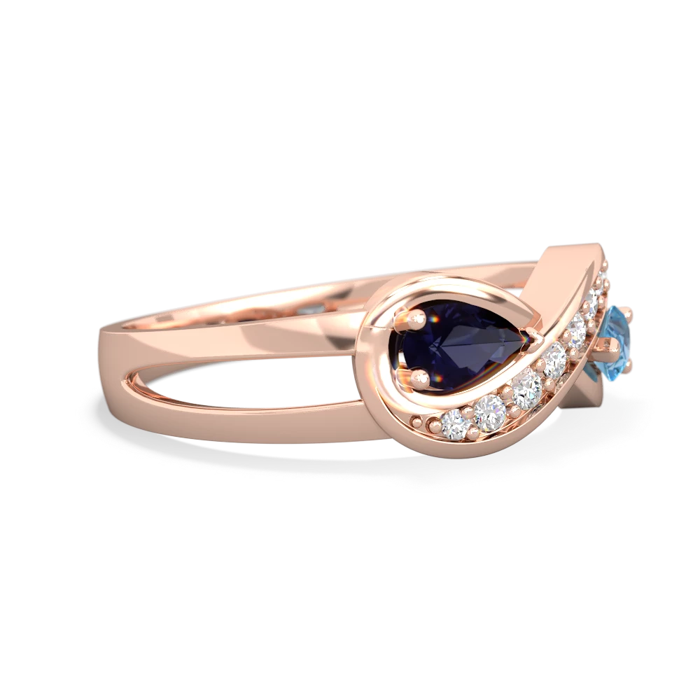 Sapphire Diamond Infinity 14K Rose Gold ring R5390