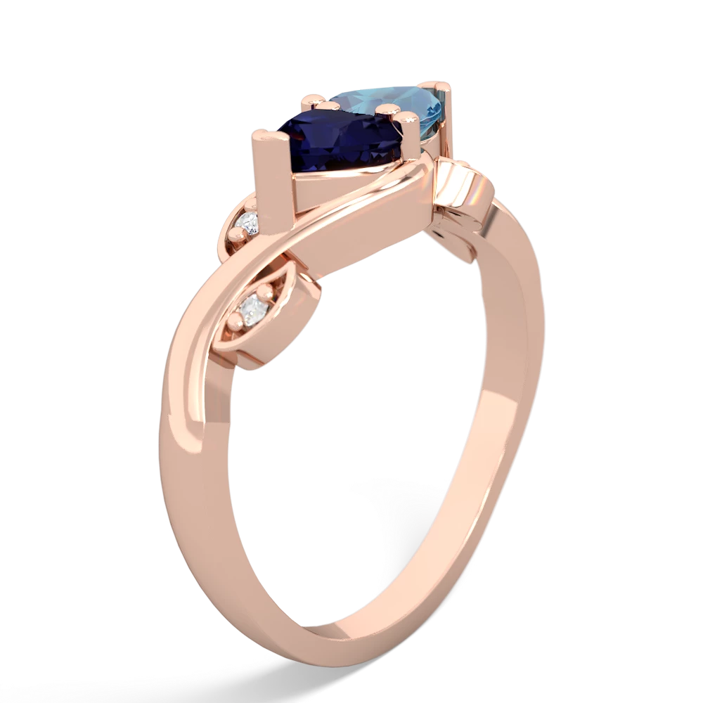 Sapphire Floral Elegance 14K Rose Gold ring R5790