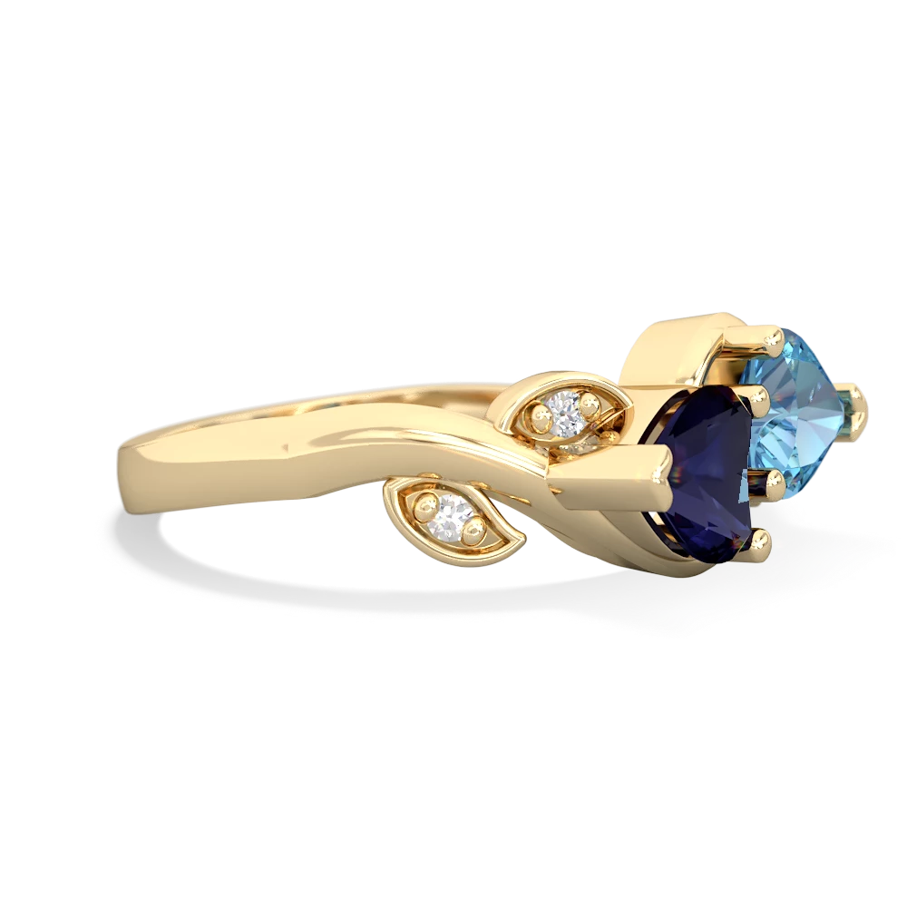 Sapphire Floral Elegance 14K Yellow Gold ring R5790