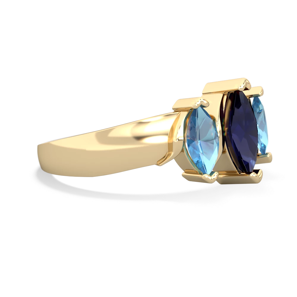 Sapphire Three Peeks 14K Yellow Gold ring R2433