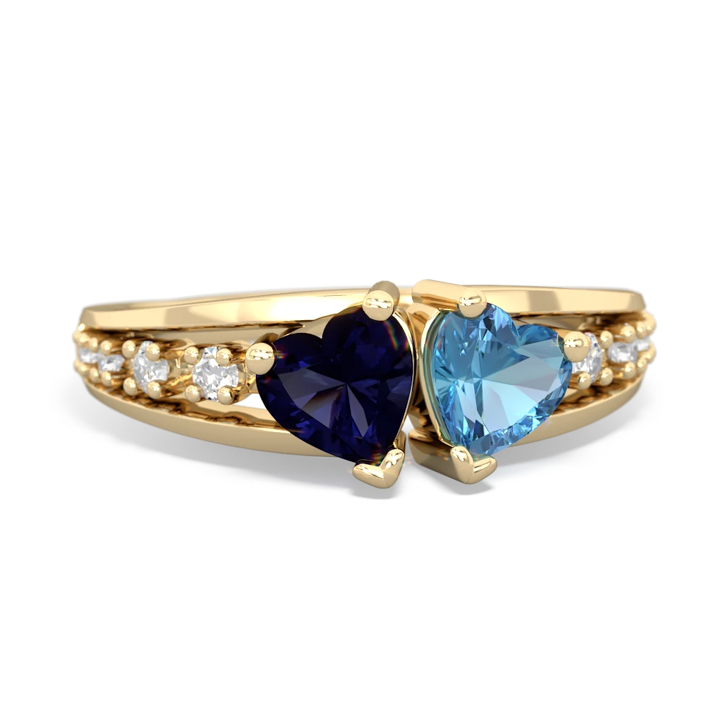 Sapphire Heart To Heart 14K Yellow Gold ring R3342