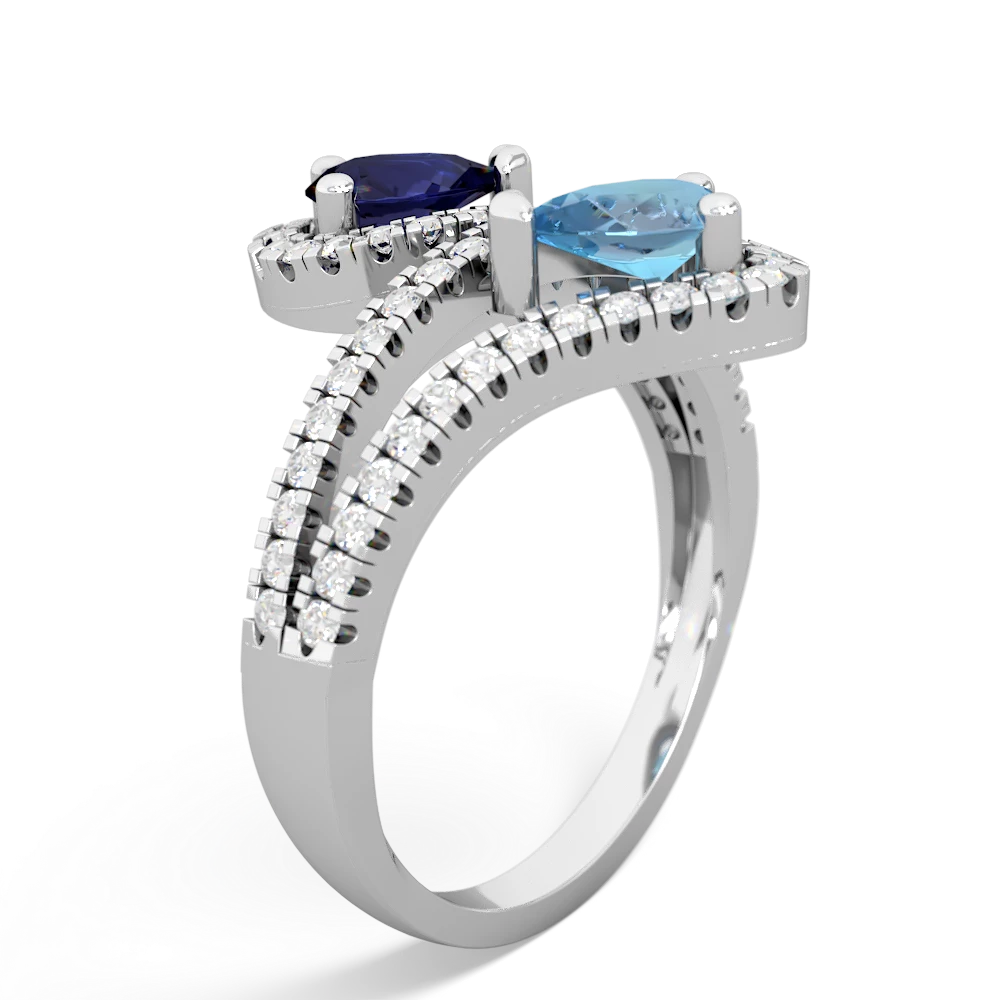 Sapphire Diamond Dazzler 14K White Gold ring R3000