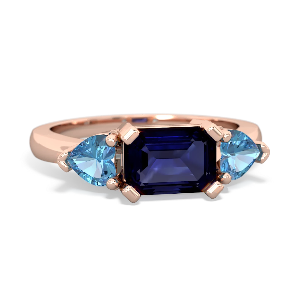 Sapphire Three Stone 14K Rose Gold ring R5235