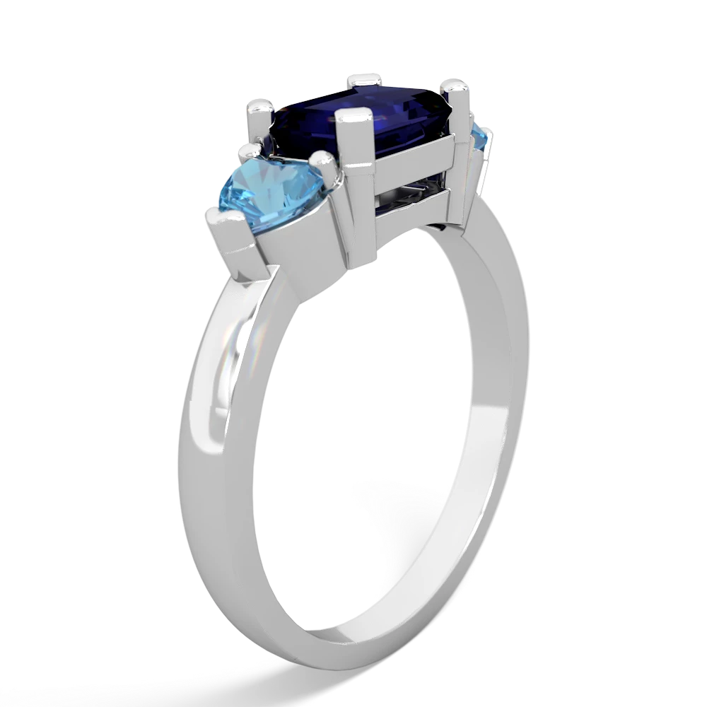 Sapphire Three Stone 14K White Gold ring R5235