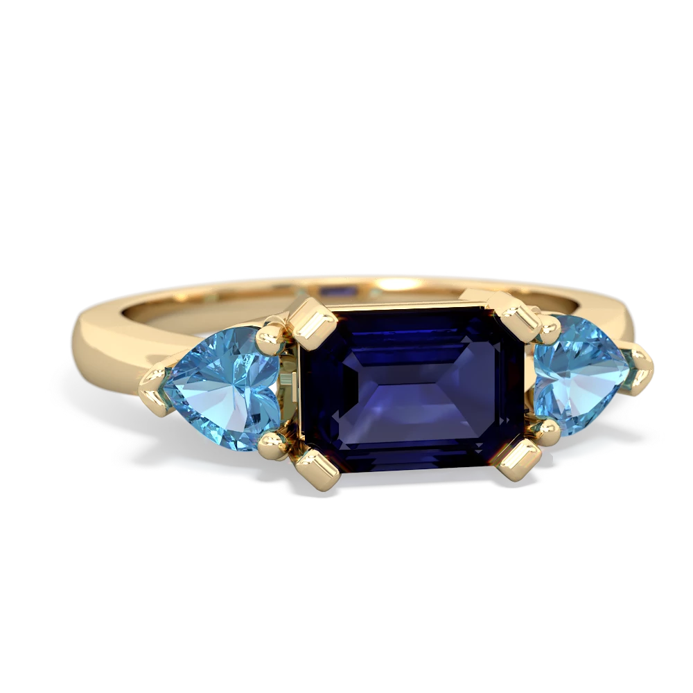 Sapphire Three Stone 14K Yellow Gold ring R5235