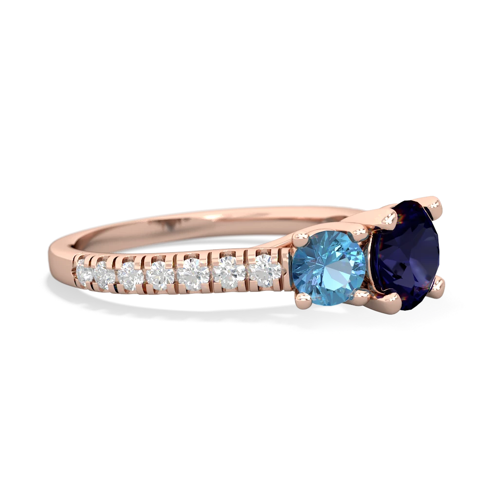 Sapphire Pave Trellis 14K Rose Gold ring R5500