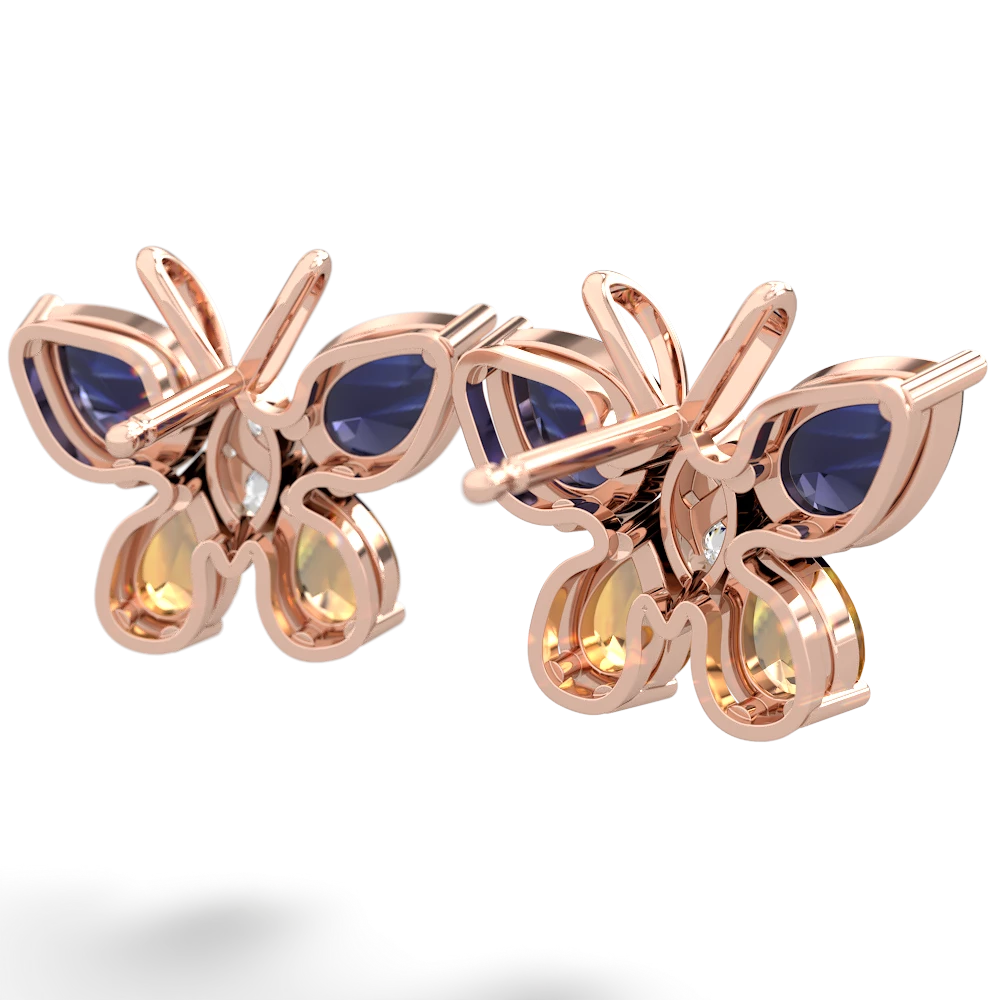 Sapphire Butterfly 14K Rose Gold earrings E2215