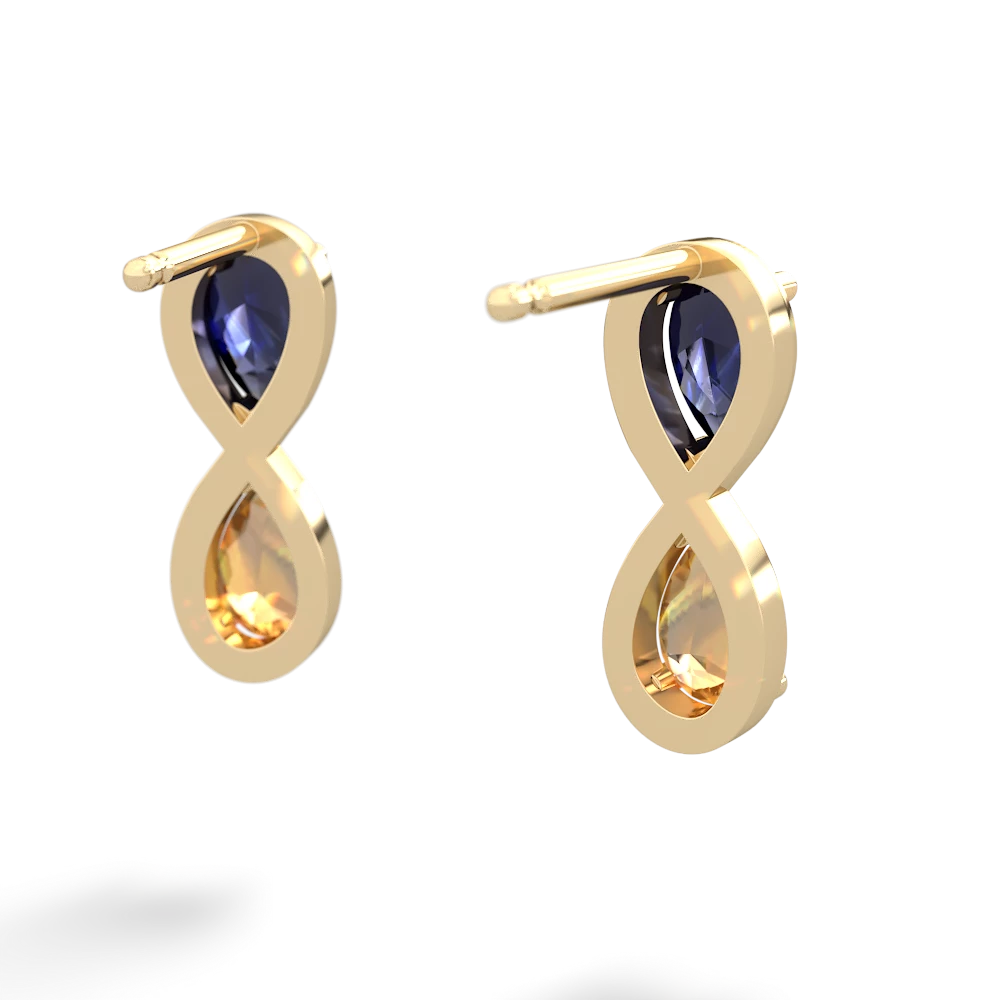 Sapphire Infinity 14K Yellow Gold earrings E5050