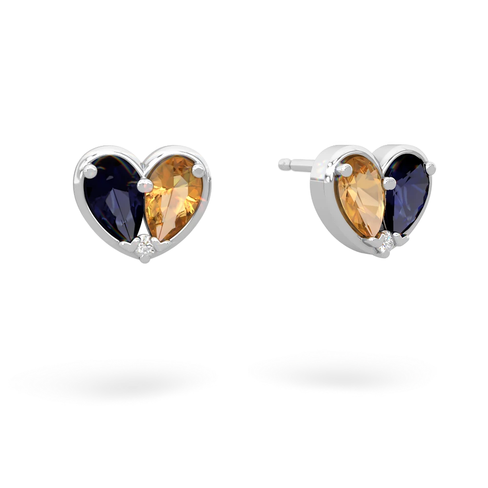 Sapphire 'Our Heart' 14K White Gold earrings E5072