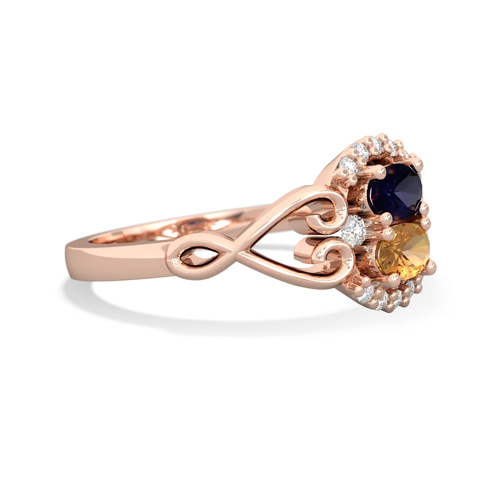 Sapphire Love Nest 14K Rose Gold ring R5860