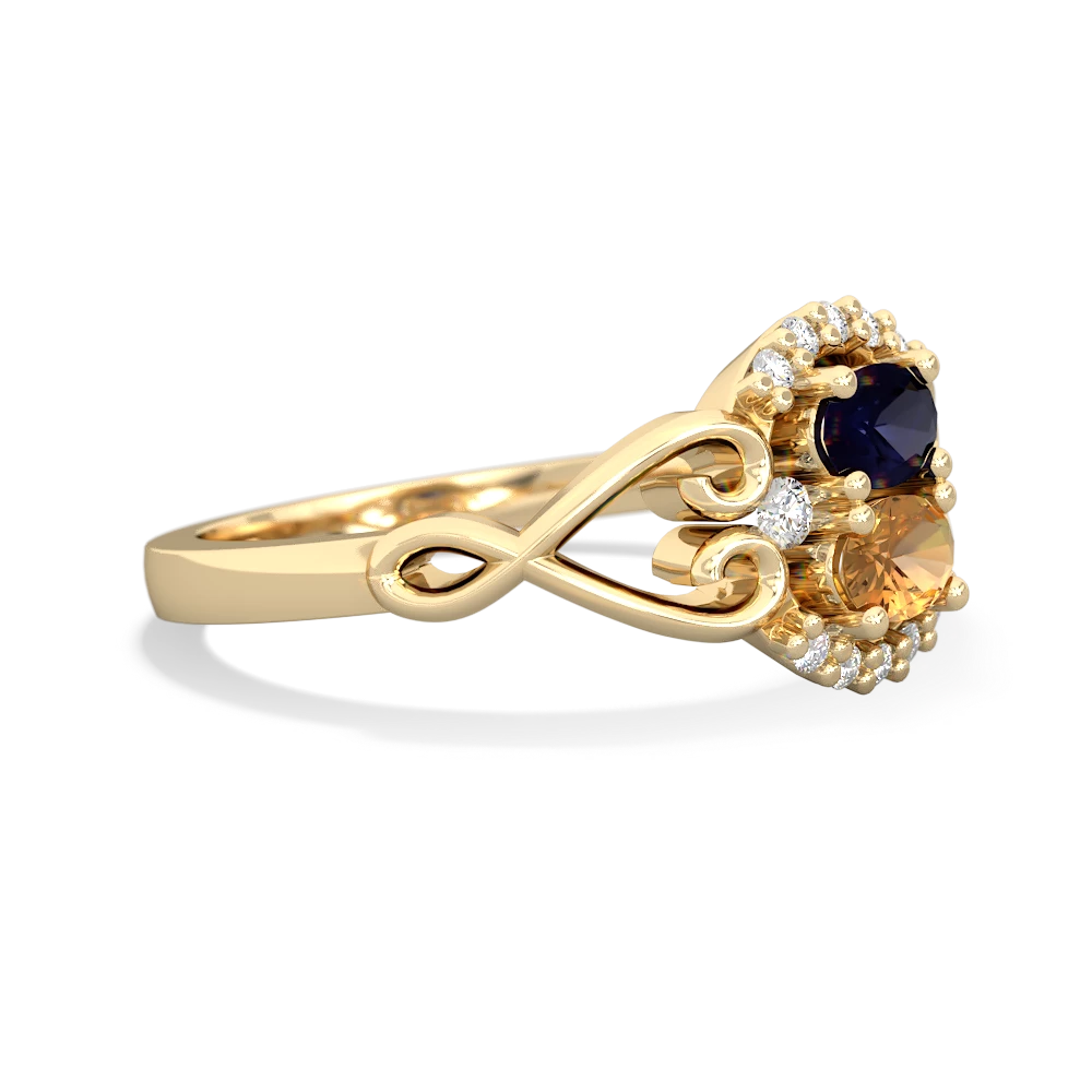 Sapphire Love Nest 14K Yellow Gold ring R5860