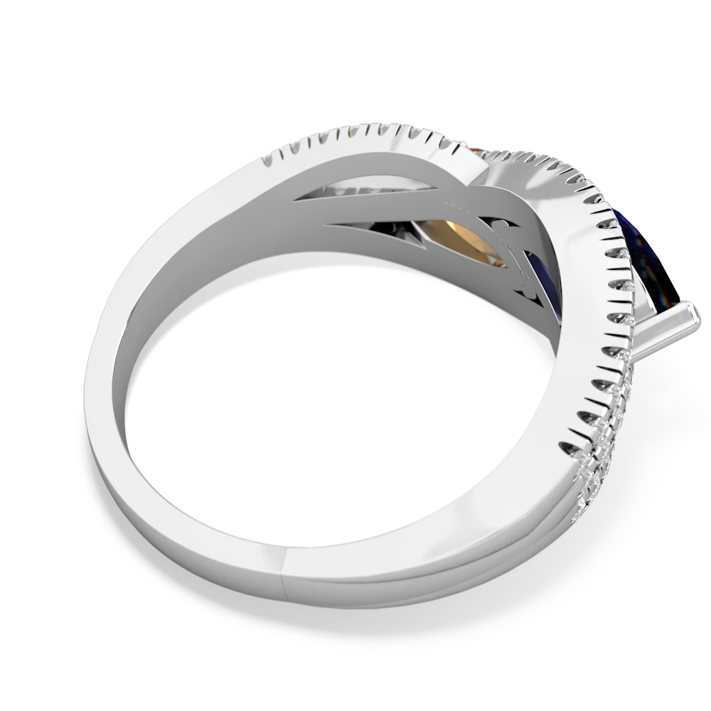 Sapphire Diamond Rivers 14K White Gold ring R3070