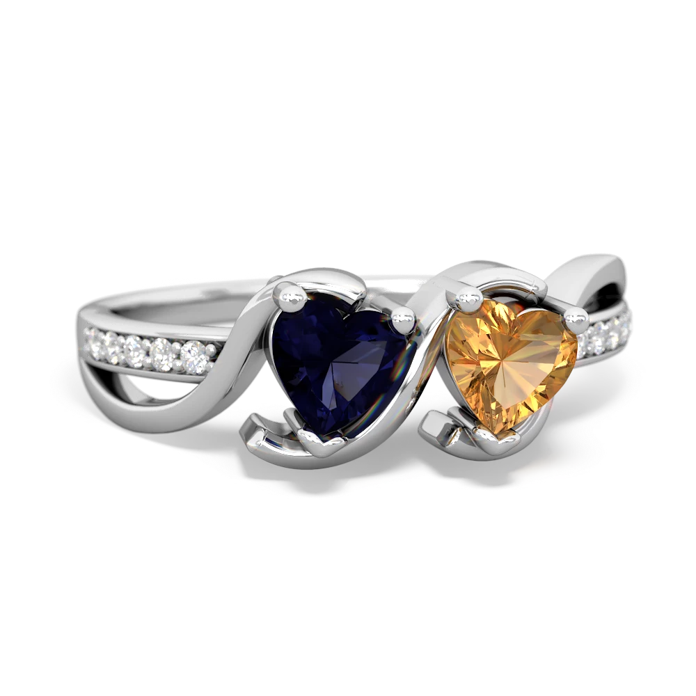 Sapphire Side By Side 14K White Gold ring R3090