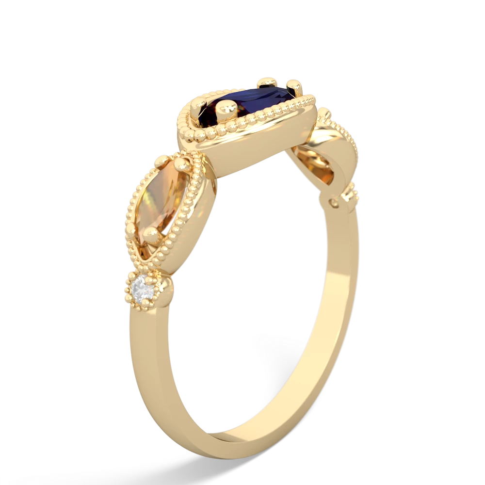 Sapphire Milgrain Marquise 14K Yellow Gold ring R5700