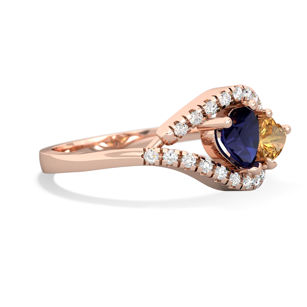 Sapphire Mother And Child 14K Rose Gold ring R3010