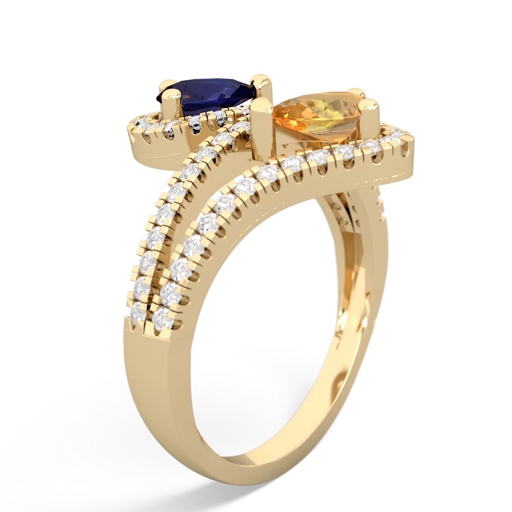 Sapphire Diamond Dazzler 14K Yellow Gold ring R3000