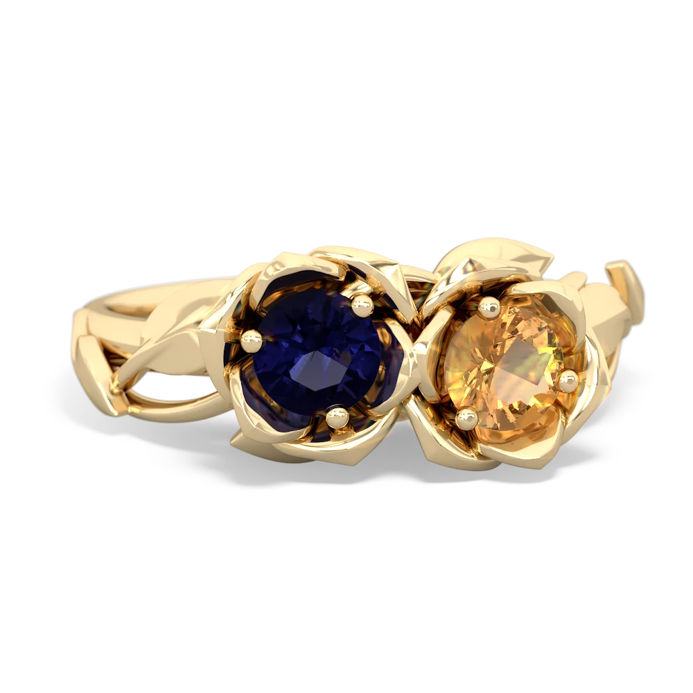 Sapphire Rose Garden 14K Yellow Gold ring R5510