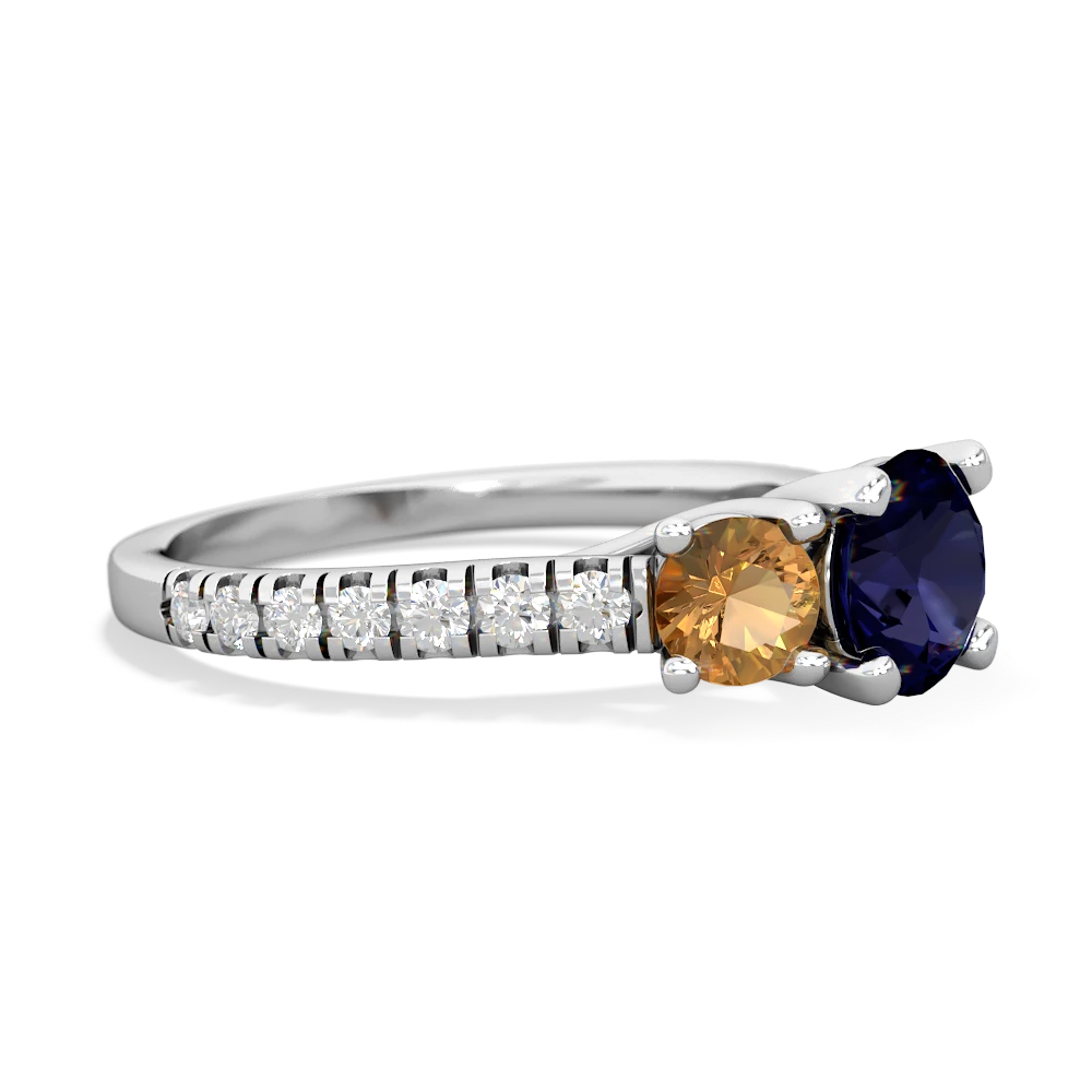 Sapphire Pave Trellis 14K White Gold ring R5500