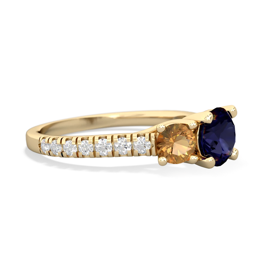 Sapphire Pave Trellis 14K Yellow Gold ring R5500